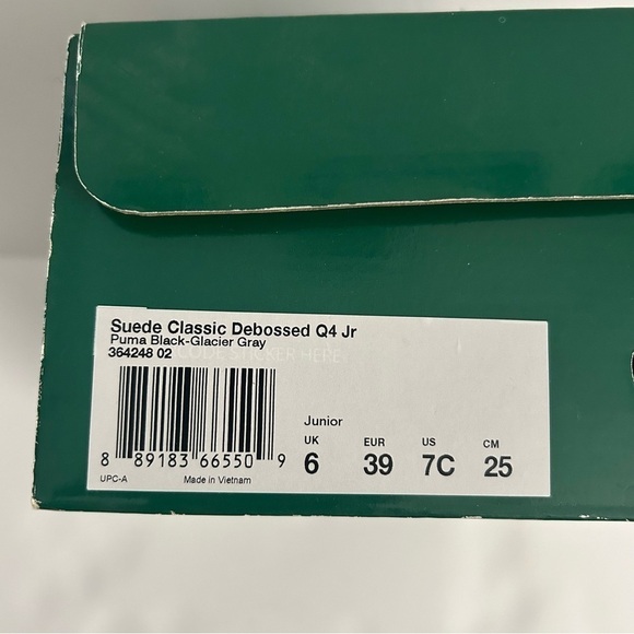 Puma Black Suede Classic Debossed Q4 Shoes - Picture 7 of 7